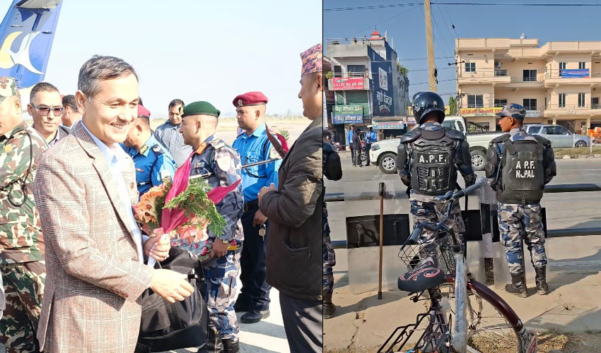 धनगढी पुगे गृहमन्त्री र सुरक्षा निकायका प्रमुख : आज निरीक्षण, भोलि सुरक्षा गोष्ठी