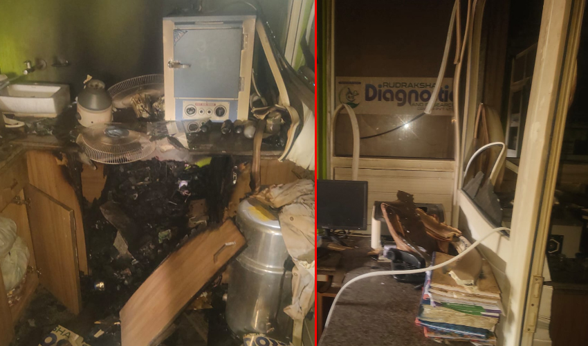 धनगढीको रुद्राक्ष डायग्नोस्टिकमा आगलागी, दुई करोड बढीको क्षति
