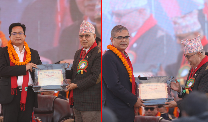 कैलाली उद्योग वाणिज्य संघले गर्‍यो डा. मिश्र र साउँदलाई सम्मान