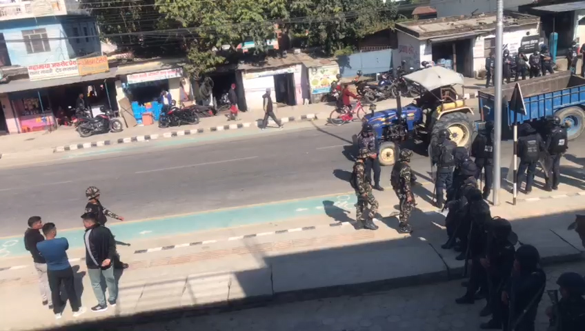 धनगढीमा जेनजीको प्रदर्शनस्थलमा देखिए सेना